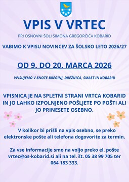 vpis v vrtec